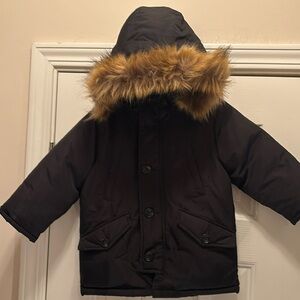 Gap Puffer Coat removable faux fur hood